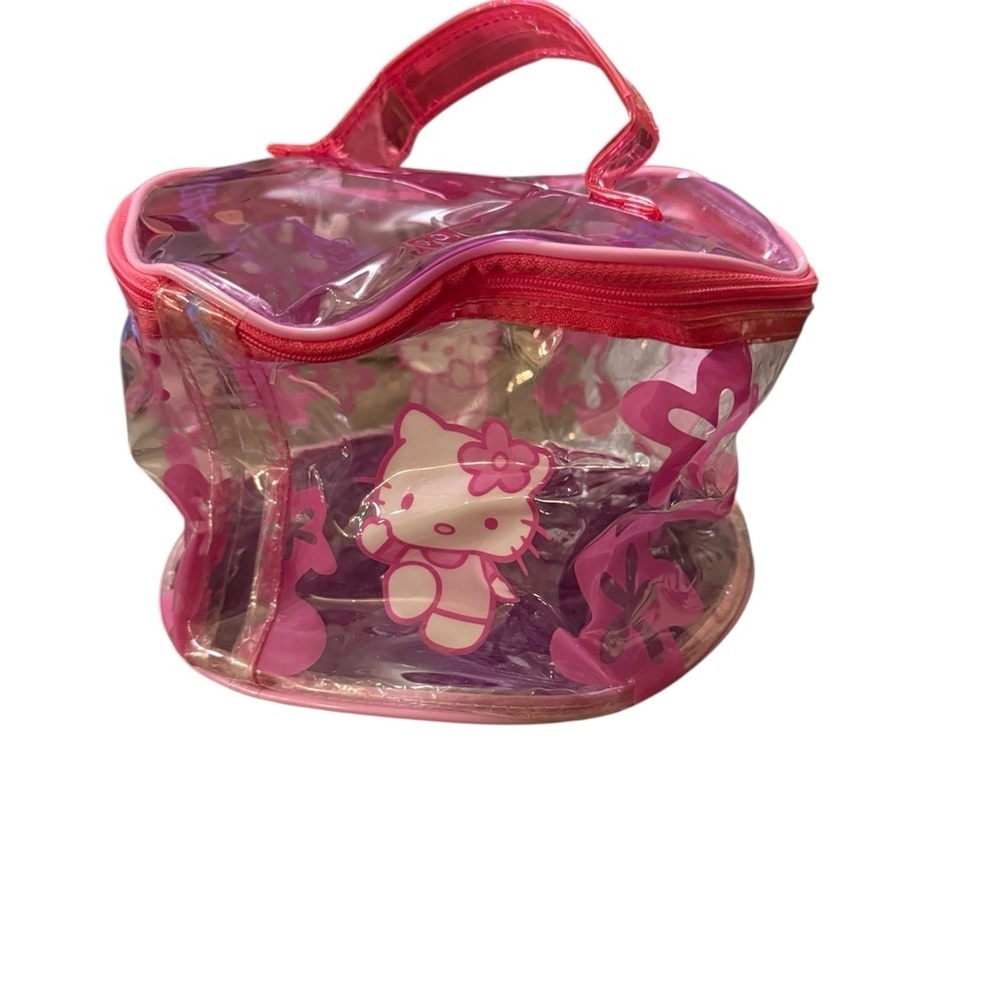 Vintage Y2K Hello Kitty Pink Floral Cosmetic Bag - Picture 2 of 6